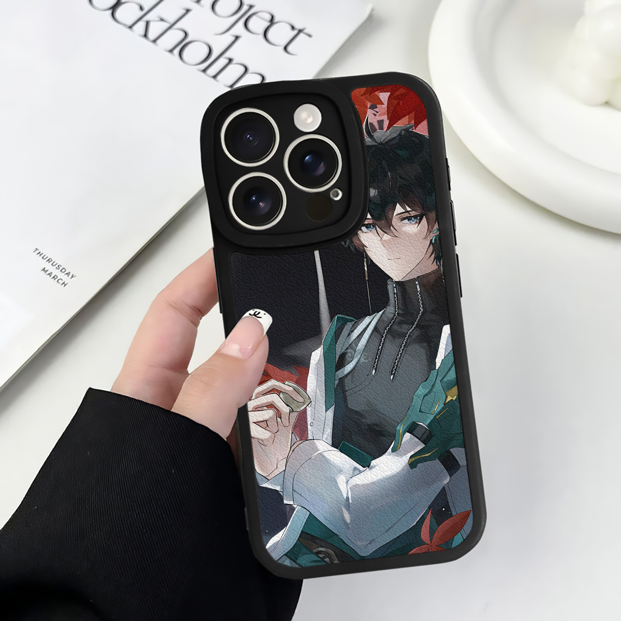 （画像用） 刀剣乱舞 Touken Ranbu 【iPhone 16シリーズ対応】シリコンスマホケース（レザー調） 材質：シリコン